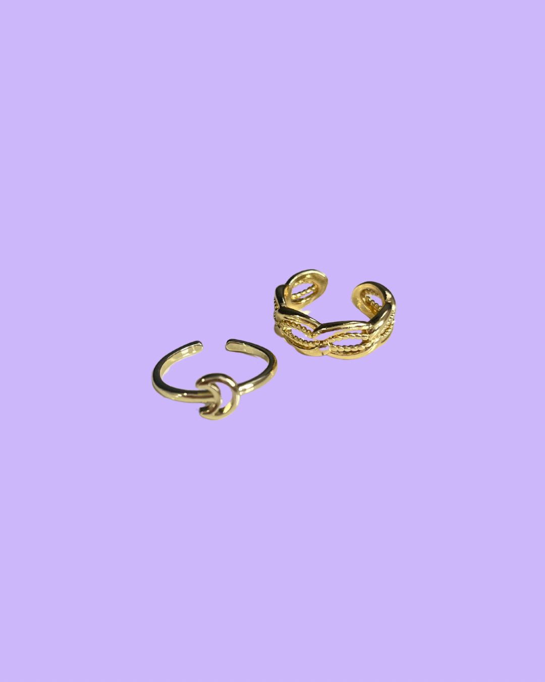 Concha Soleil & Golden moon Rings