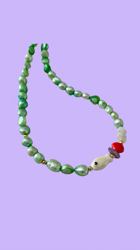 Fish Pearl Necklace