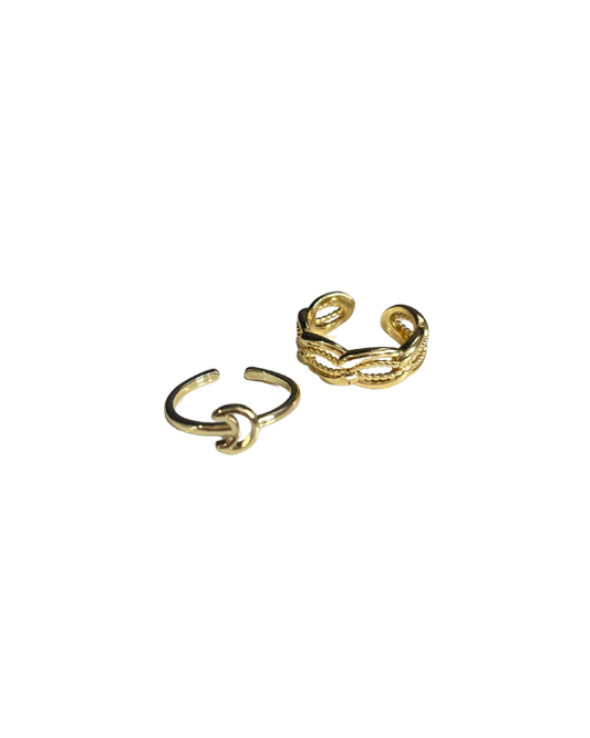 Concha Soleil & Golden moon Rings